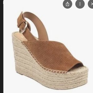 Marc Fisher Brown Andela Espadrille Wedge Sandals